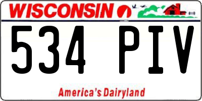 WI license plate 534PIV