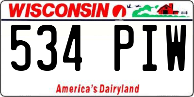 WI license plate 534PIW