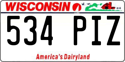 WI license plate 534PIZ