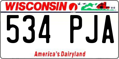 WI license plate 534PJA