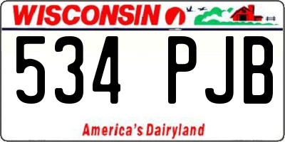 WI license plate 534PJB