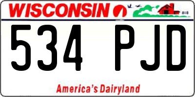 WI license plate 534PJD