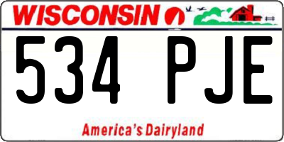 WI license plate 534PJE