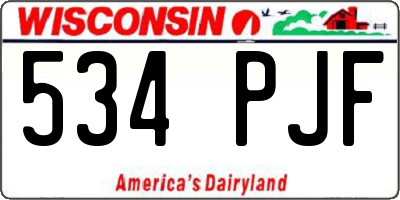 WI license plate 534PJF