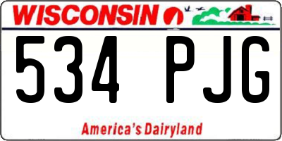 WI license plate 534PJG