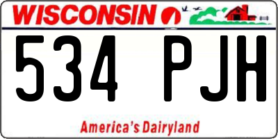 WI license plate 534PJH