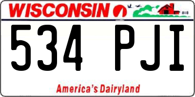 WI license plate 534PJI