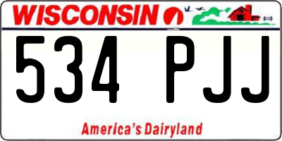 WI license plate 534PJJ