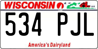 WI license plate 534PJL