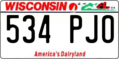WI license plate 534PJO