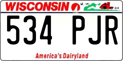 WI license plate 534PJR