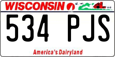 WI license plate 534PJS