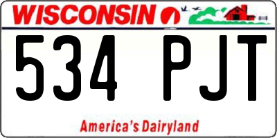 WI license plate 534PJT