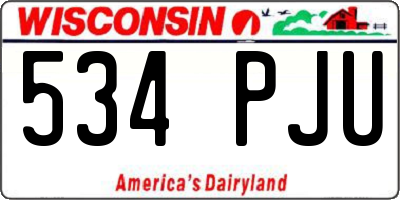WI license plate 534PJU