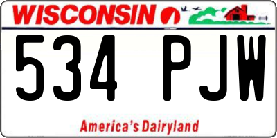 WI license plate 534PJW