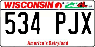 WI license plate 534PJX
