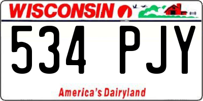 WI license plate 534PJY