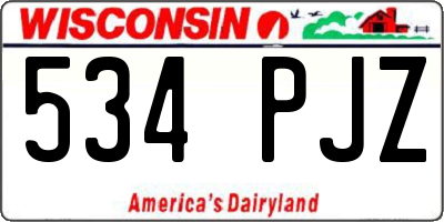 WI license plate 534PJZ