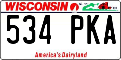 WI license plate 534PKA