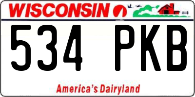 WI license plate 534PKB