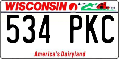 WI license plate 534PKC