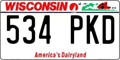 WI license plate 534PKD