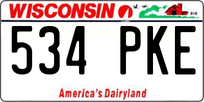 WI license plate 534PKE
