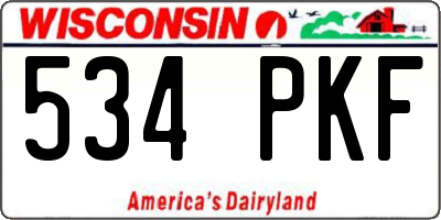 WI license plate 534PKF