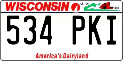 WI license plate 534PKI