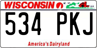 WI license plate 534PKJ