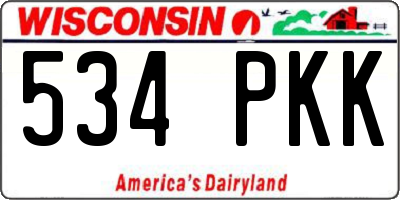 WI license plate 534PKK