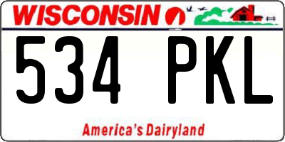 WI license plate 534PKL