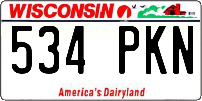 WI license plate 534PKN