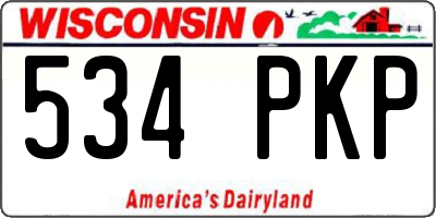 WI license plate 534PKP
