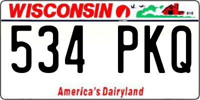 WI license plate 534PKQ