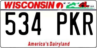 WI license plate 534PKR
