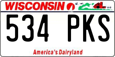 WI license plate 534PKS