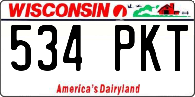 WI license plate 534PKT