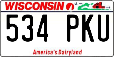 WI license plate 534PKU