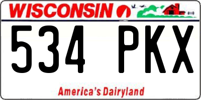 WI license plate 534PKX