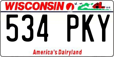 WI license plate 534PKY