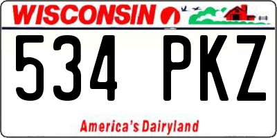 WI license plate 534PKZ