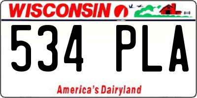 WI license plate 534PLA