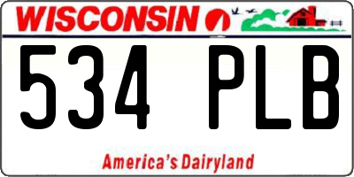 WI license plate 534PLB