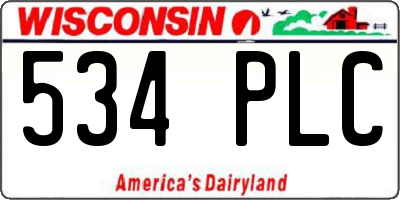 WI license plate 534PLC