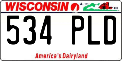 WI license plate 534PLD