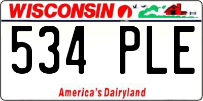 WI license plate 534PLE