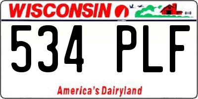 WI license plate 534PLF