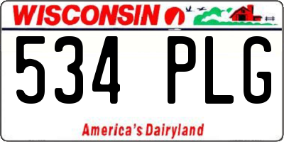 WI license plate 534PLG
