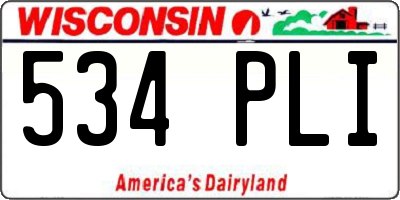 WI license plate 534PLI